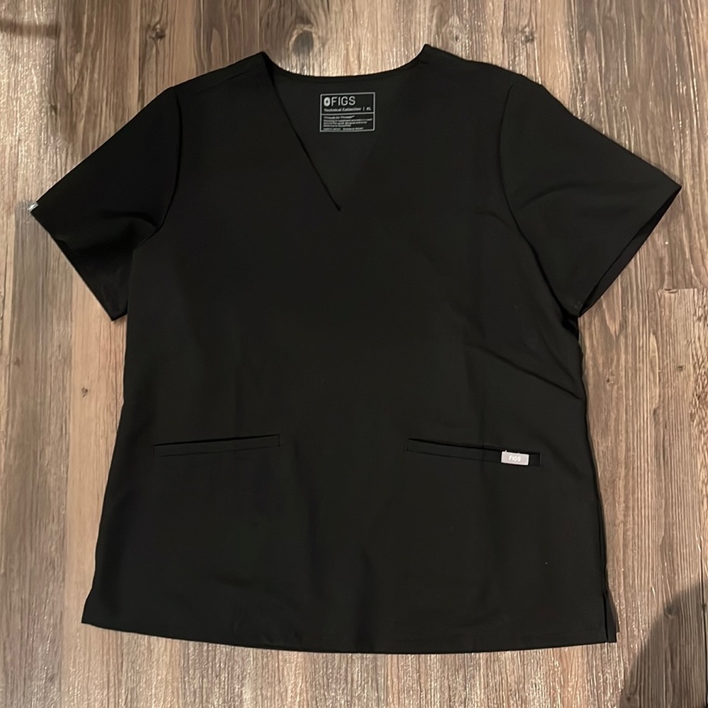 Figs Black Casma Top Size XL